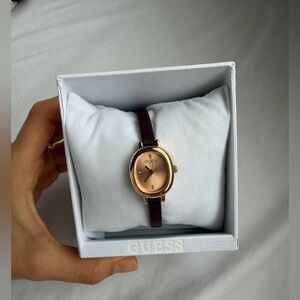 Women's Rose Gold Watch with  Burgundy Leather Strap